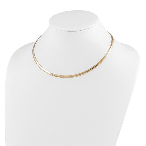 Reversible 14k Yellow and White Gold Omega Necklace