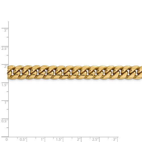 14k Yellow Gold Miami Cuban Link Chain- 9.3mm wide and 24 inches long