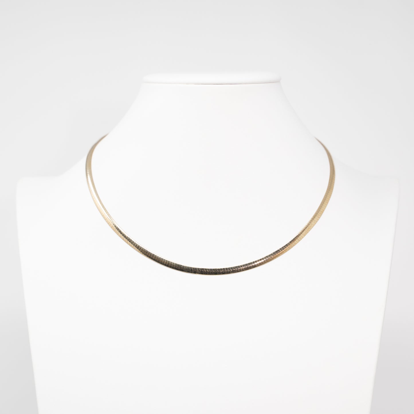 Reversible 14k Yellow and White Gold Omega Necklace