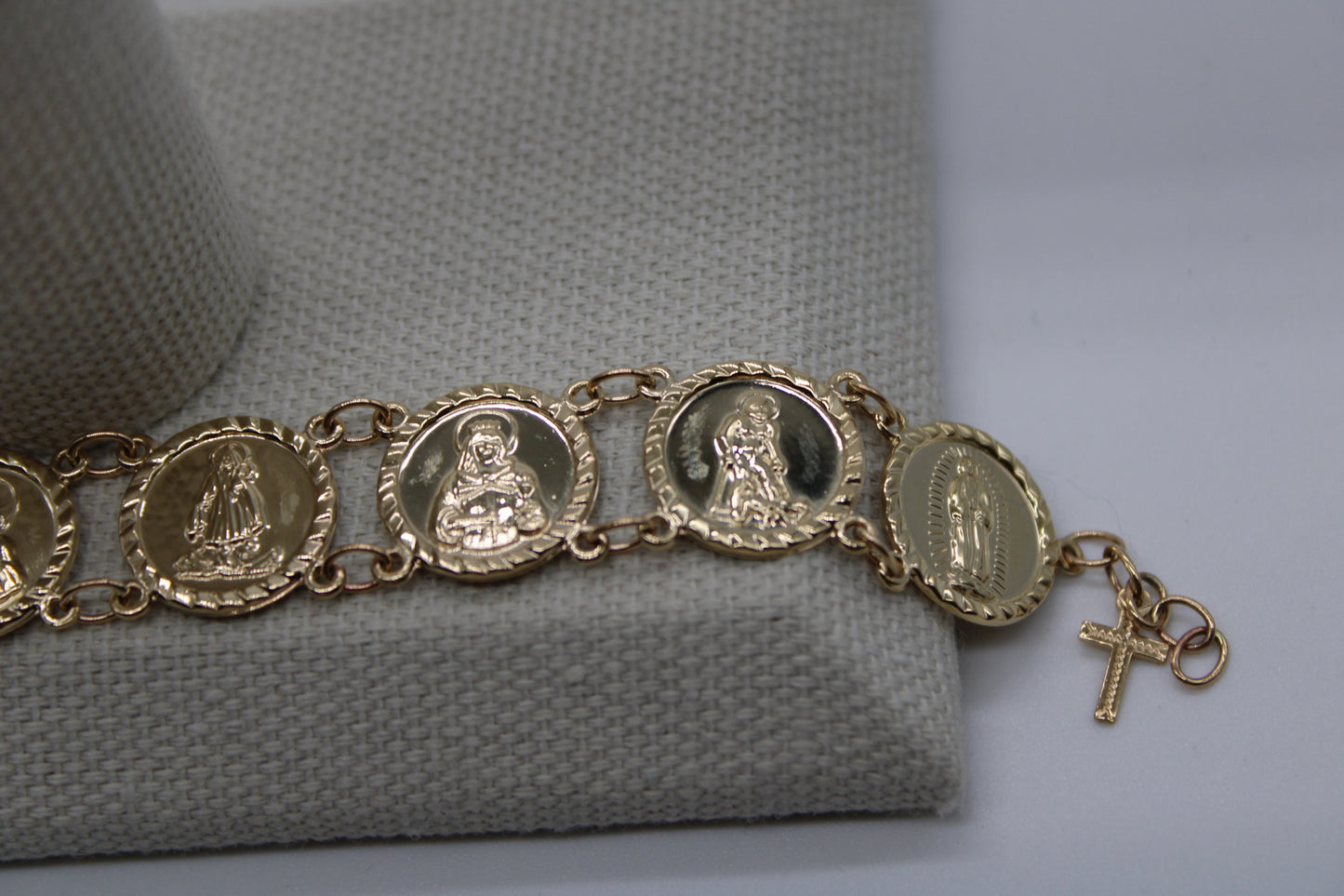 10k or 14k Gold Traditional Saints Bracelet