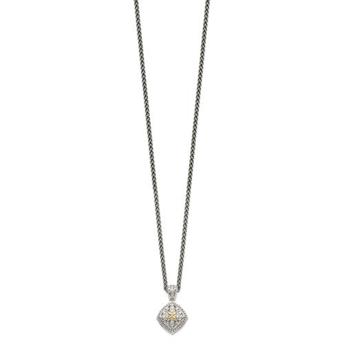 Shey Couture Sterling Silver with 14K Accent 18 Inch Diamond Necklace