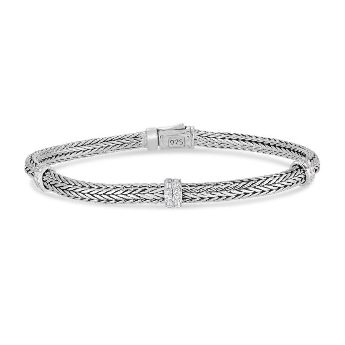 MINI WOVEN WHITE SAPPHIRE BRACELET