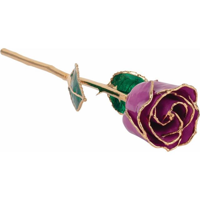 Laquered Birthstone Colored Roses with 24k Gold Trim