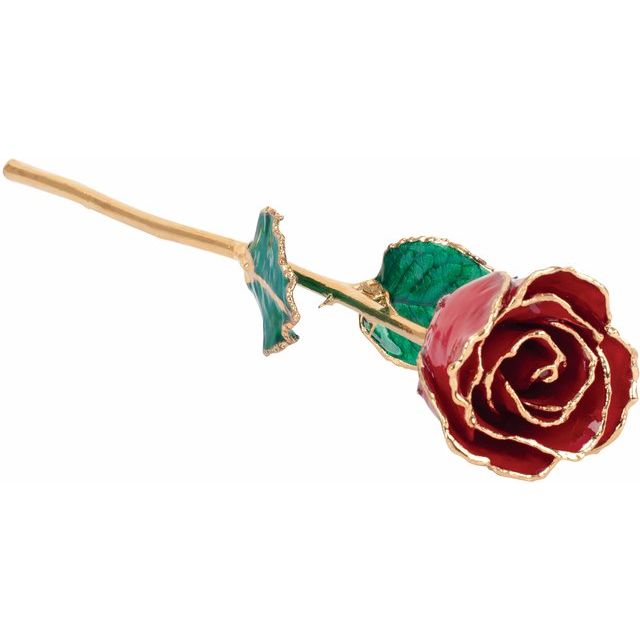 Laquered Birthstone Colored Roses with 24k Gold Trim