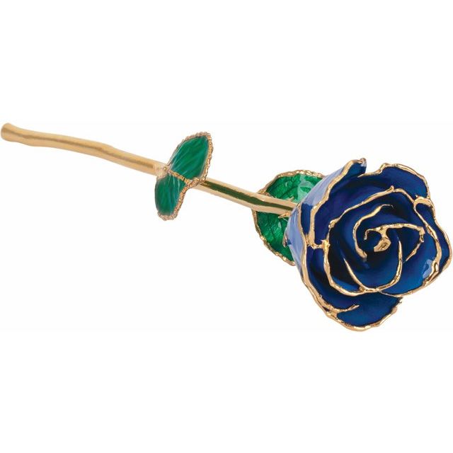 Laquered Birthstone Colored Roses with 24k Gold Trim