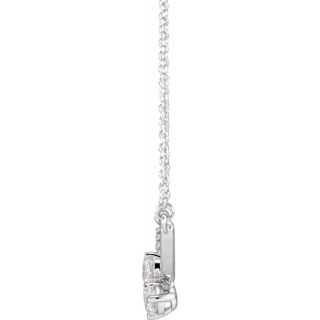 14K White 5/8 CTW Lab-Grown Diamond Two-Stone 18" Necklace