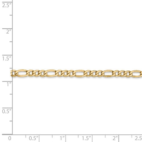 14k Gold Figaro Link Chain, 24 inches