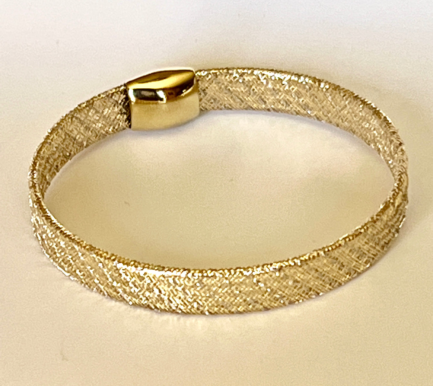 14k Yellow Gold Stretch Mesh Bracelet, by Leslies