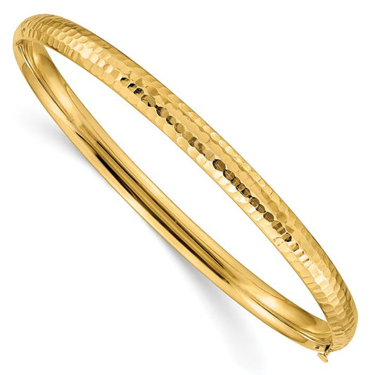 14k Gold Hammered Bangle