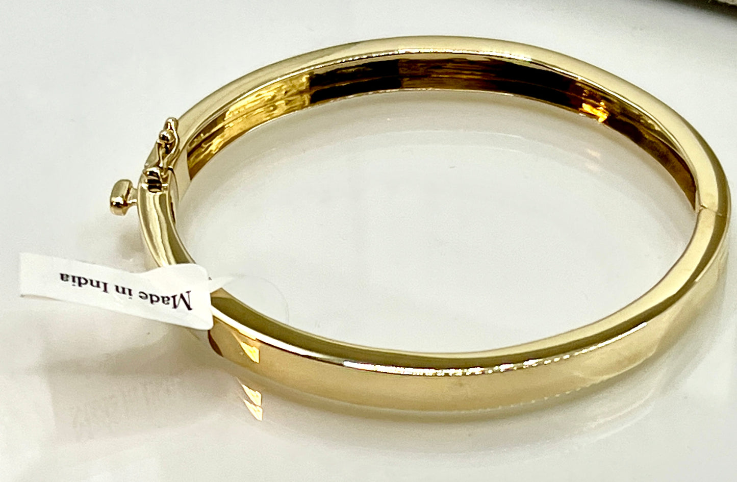 14k 3.6mm Polished Solid Hinged Bangle Bracelet