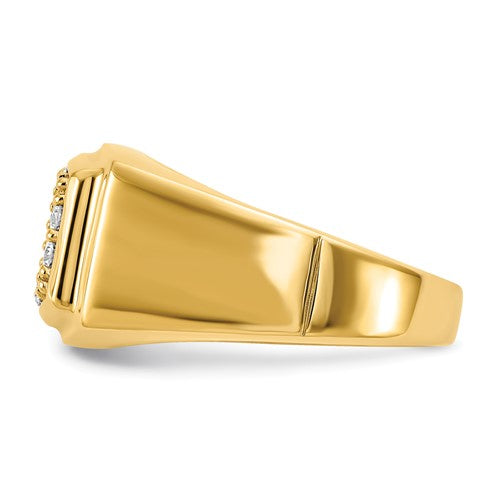 10k Yellow Gold Lab Grown Diamond Men's Ring