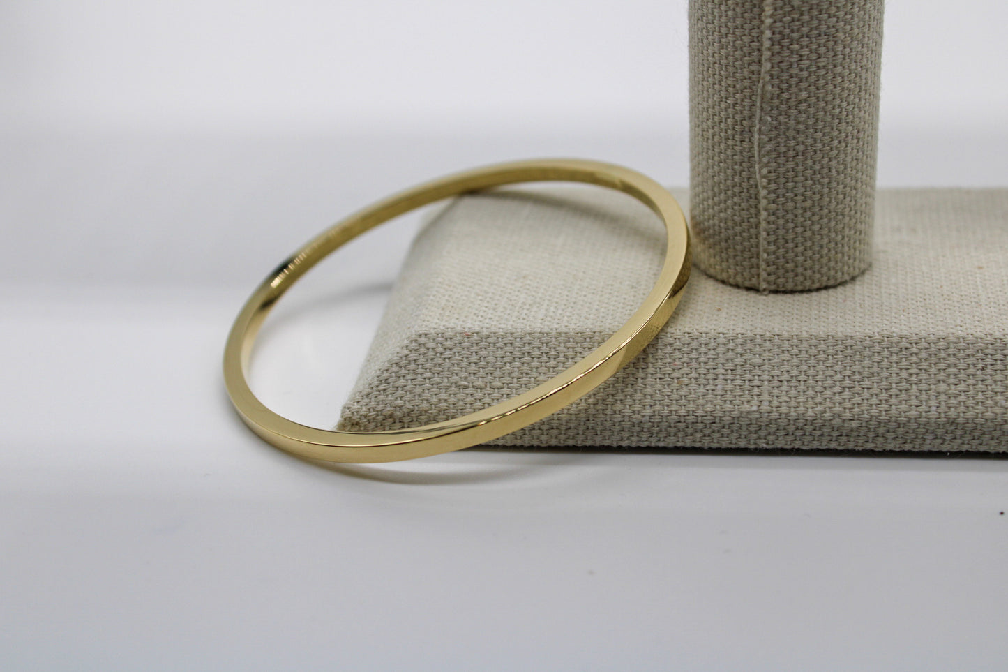 14k Gold Bangle, 3mm wide.