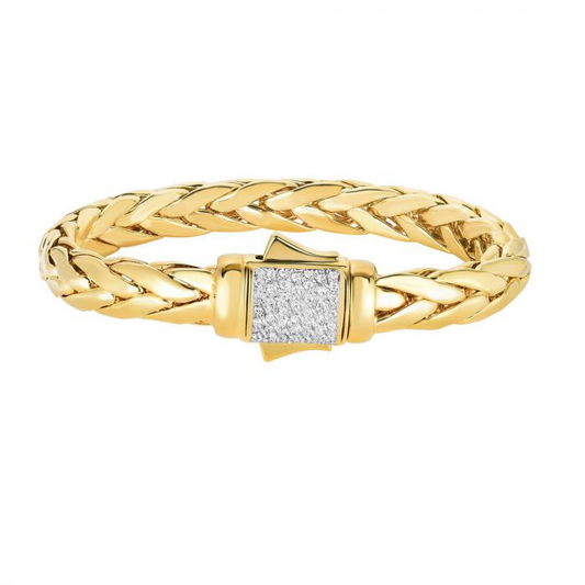 Men’s 14K Gold .46ct. Diamond Woven Bracelet by Phillip Gavriel