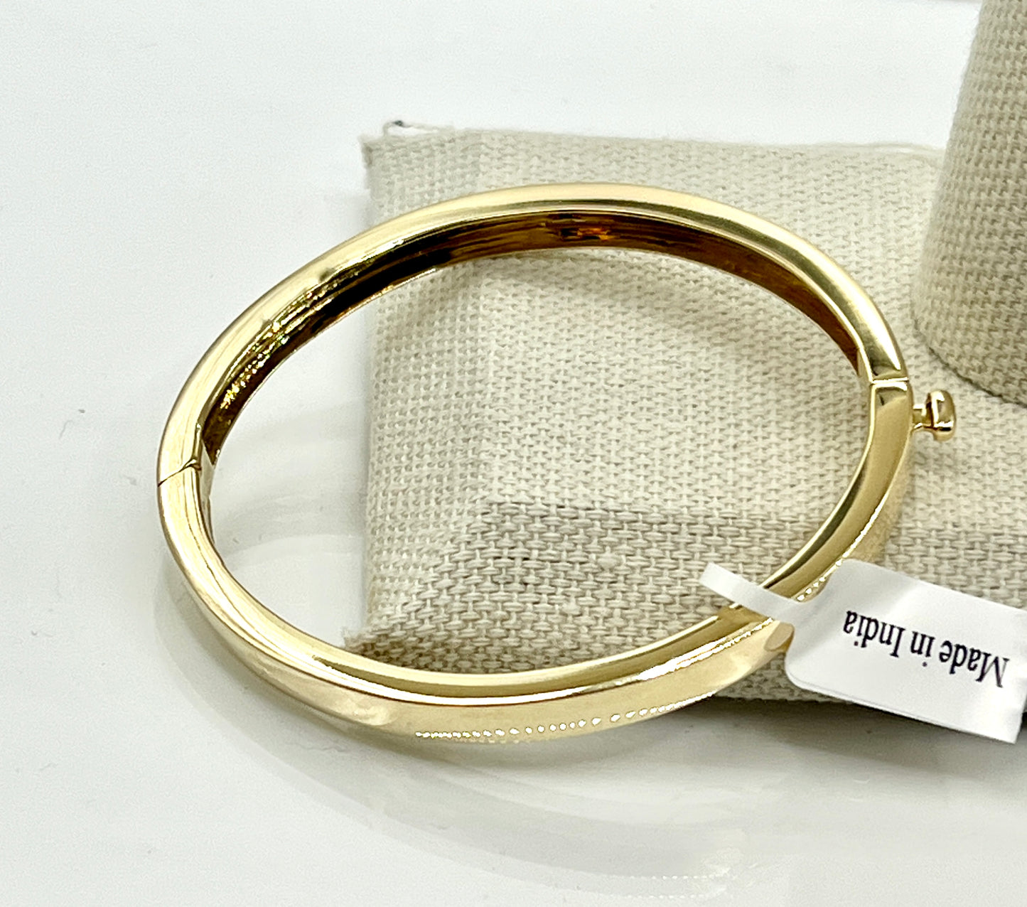 14k 3.6mm Polished Solid Hinged Bangle Bracelet
