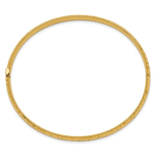 14k Gold Hammered Bangle