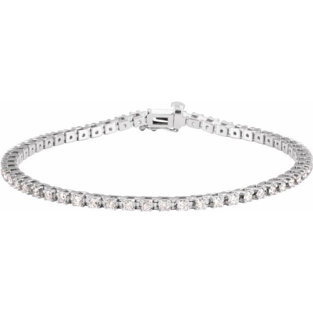 14K White 2 1/4 CTW Diamond Line 7 1/4" Bracelet