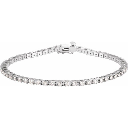 14K White 2 1/4 CTW Diamond Line 7 1/4" Bracelet