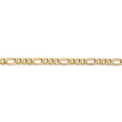 14k Gold Figaro Link Chain, 24 inches