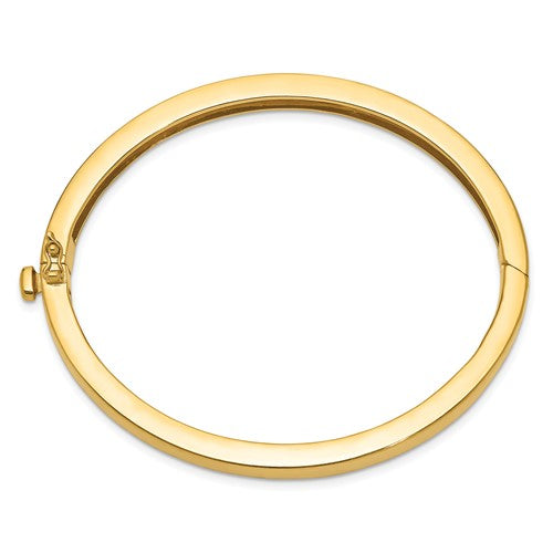 14k 3.6mm Polished Solid Hinged Bangle Bracelet