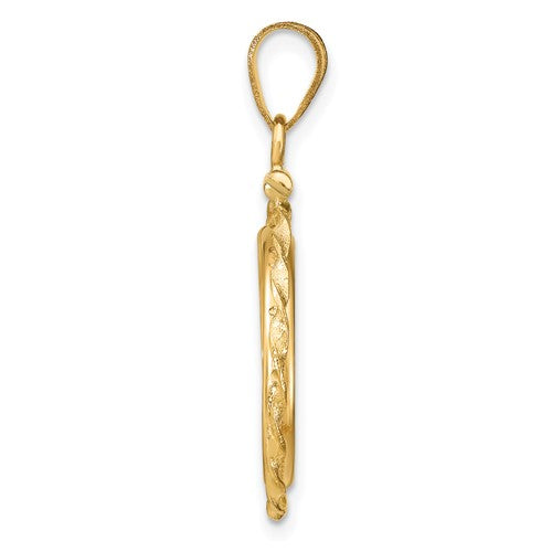 14k Twisted Wire Screw top Coin Bezel Pendant
