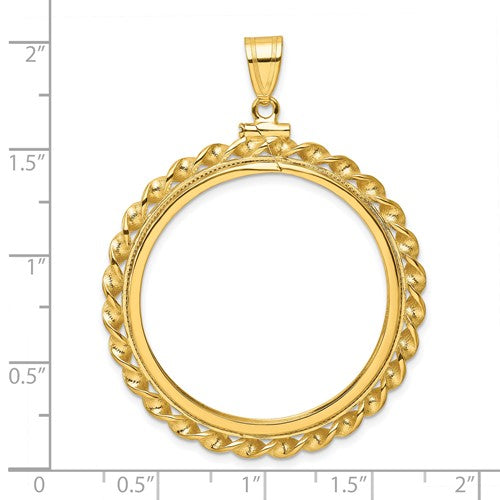 14k Wide Twisted Wire Screw top Coin Bezel Pendant