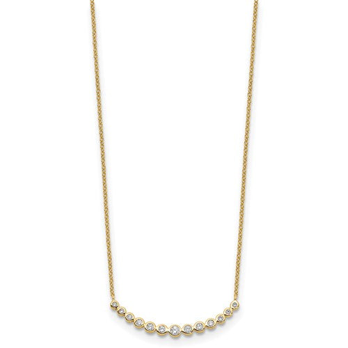 Colorless Lab Grown Diamond Curve Bar Necklace