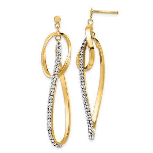 14K Gold Dangle Earrings with Swarovski Crystals