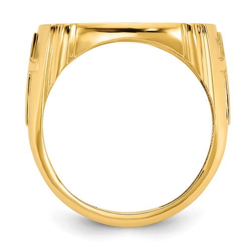 14k Diamond Cut Coin Ring with 1/10 oz 22k Liberty coin
