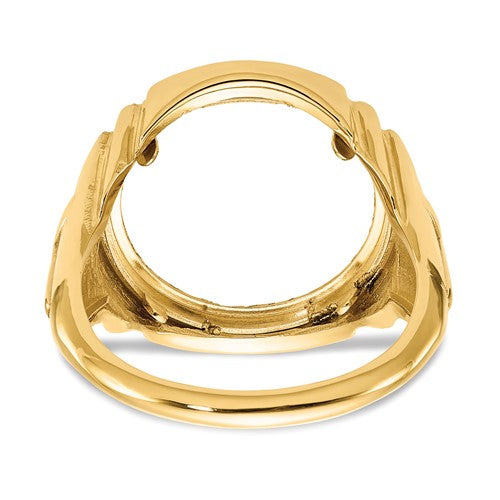 14k Diamond Cut Coin Ring with 1/10 oz 22k Liberty coin