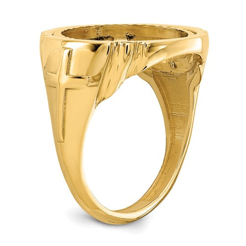 14k Diamond Cut Coin Ring with 1/10 oz 22k Liberty coin