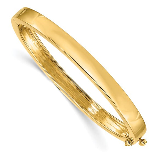 14k 3.6mm Polished Solid Hinged Bangle Bracelet