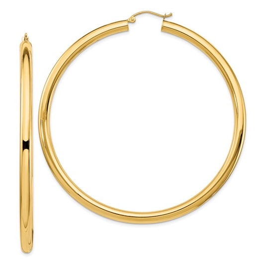 14k Gold Large Classic Hoop Earrings