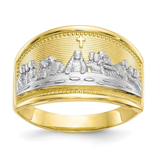 10k and Rhodium Ladies Last Supper Ring