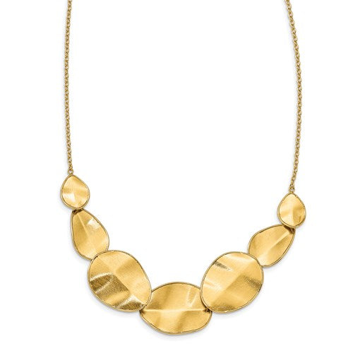 14k Polished Fancy Cable Link Necklace. 16.5 inches plus 2 inch extension