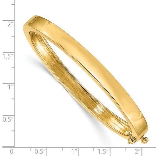 14k 3.6mm Polished Solid Hinged Bangle Bracelet