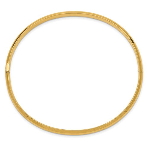 14k Gold  High Polished Hinged Bangle Bracelet