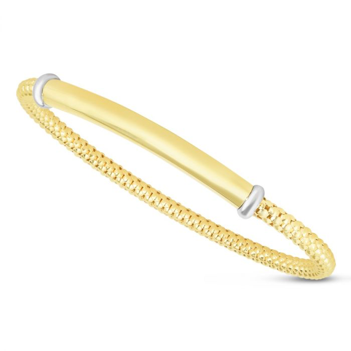 14K GOLD POPCORN STRETCH BAR BRACELET by Phillip Gavriel