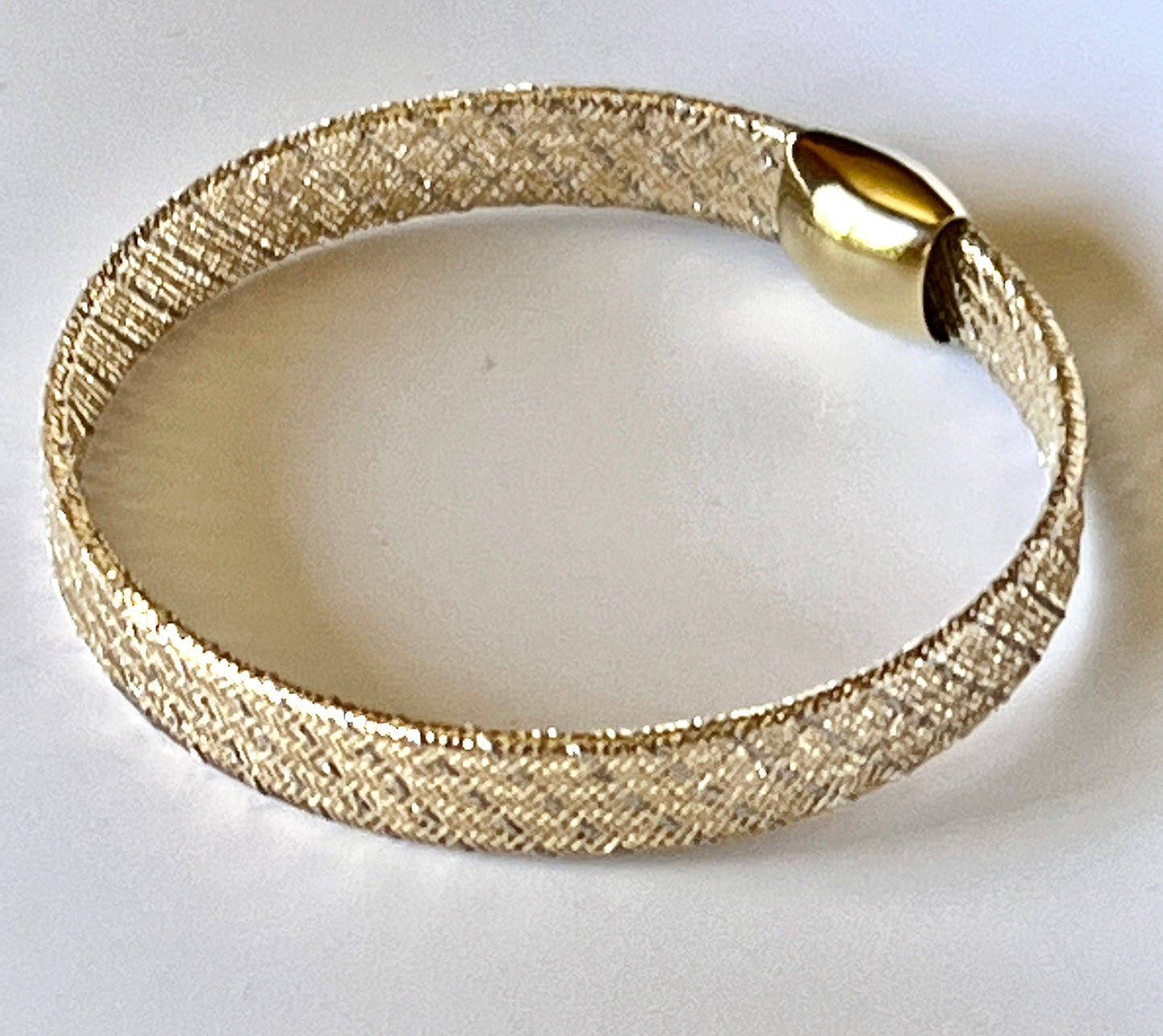 14k Yellow Gold Stretch Mesh Bracelet, by Leslies