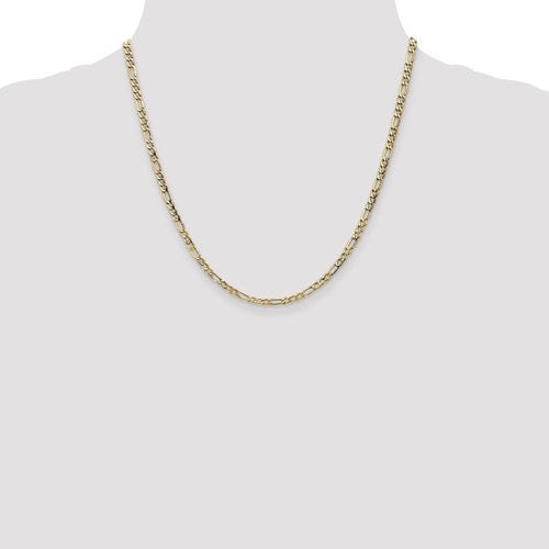 14k Gold Figaro Link Chain, 24 inches