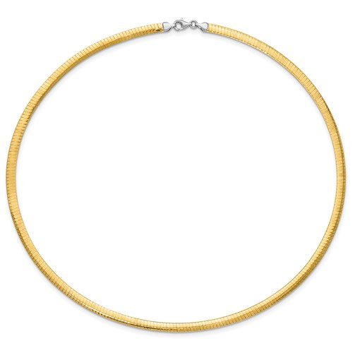 Reversible 14k Yellow and White Gold Omega Necklace
