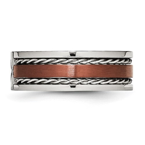 Unisex Stainless Steel Diamond Wedding Band by Chisel