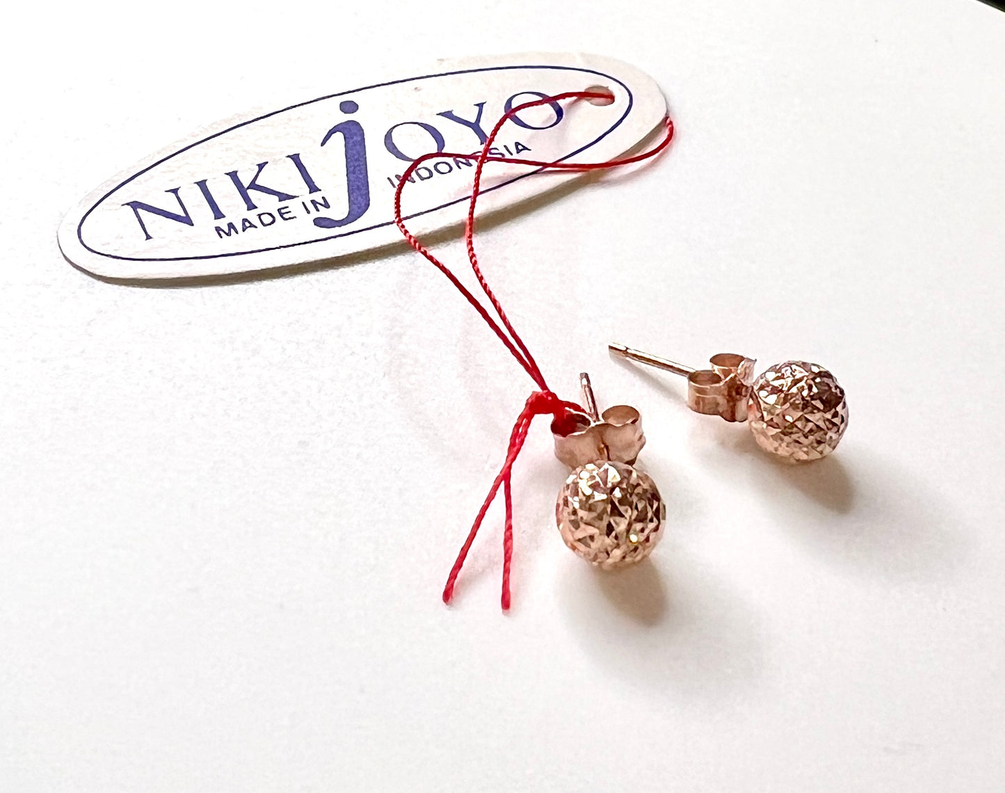 14K Rose Gold 6mm Ball Post Earrings