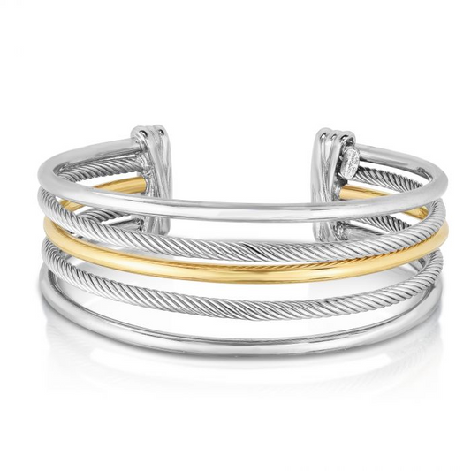 Phillip Gavriel’s Magnifica Five Row Cuff in Sterling Silver & 18K Gold