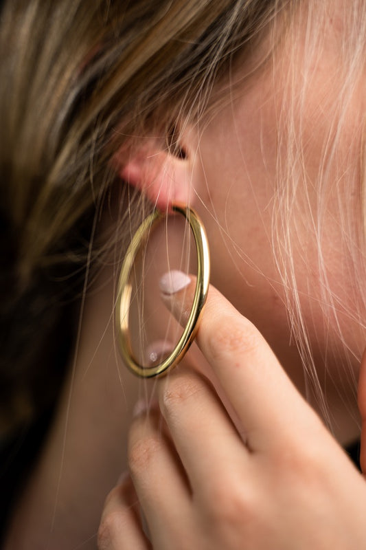 14k Italian Gold Large Hoop Earrings