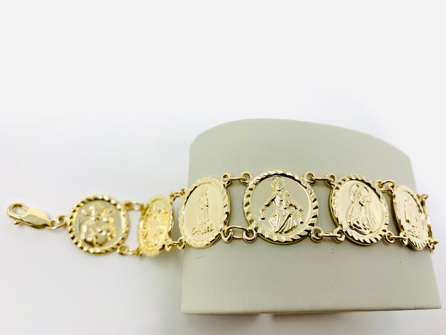 10k or 14k Gold Traditional Saints Bracelet