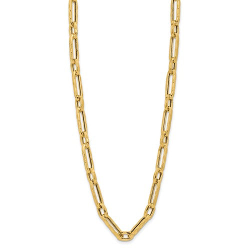 Leslie's 14K Polished and Textured Fancy Link Necklace