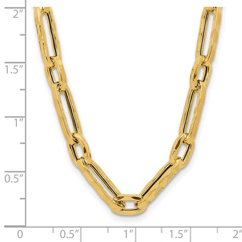 Leslie's 14K Polished and Textured Fancy Link Necklace