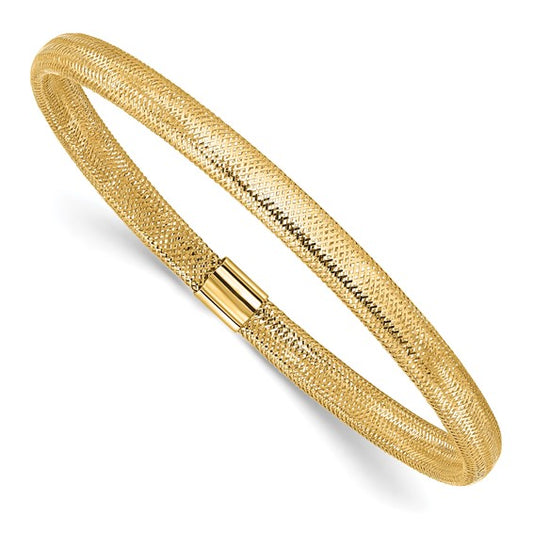 Leslie's 14K Domed Omega Style Stretch Mesh Bracelet