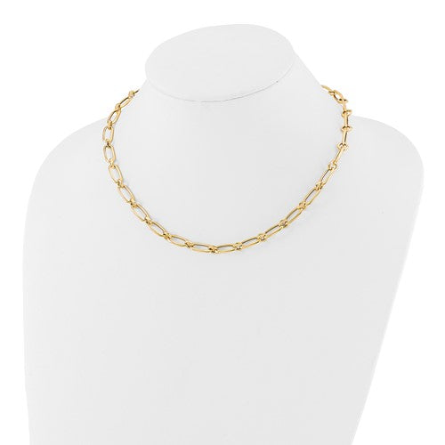 14k Gold Fancy Paper Clip Link Necklace by Leslies
