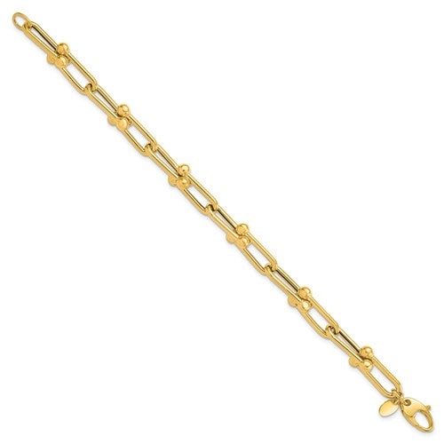 Leslie's 14K Gold Fancy Paper Clip Link Bracelet
